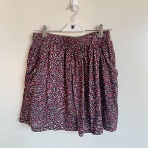 Navy and pink floral mini skirt XSP